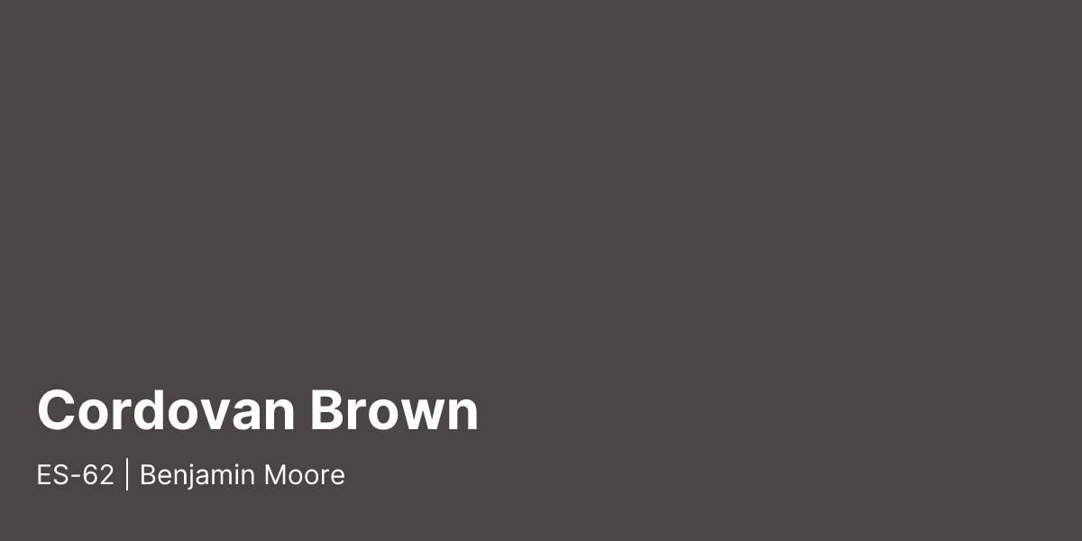 Benjamin Moore Cordovan Brown ES-62 Paint Color | PaintPlan